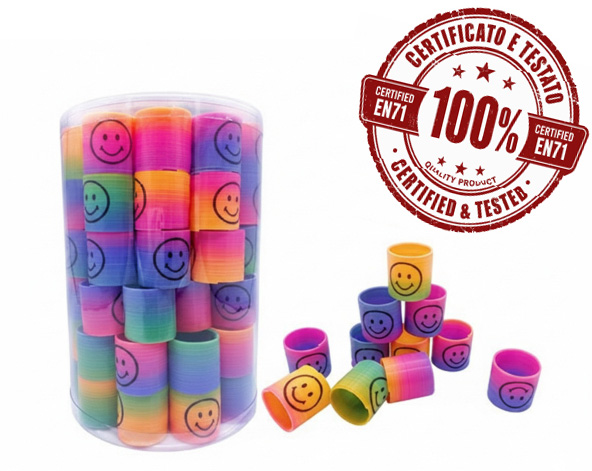 MAGIC RAINBOW SPRING (Mini Smile) Multicolorata 3,5×3,5cm – In box cilindrico da 78pz…x78…x1872